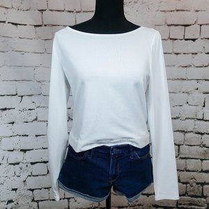 Guess white long sleeve tee large junior